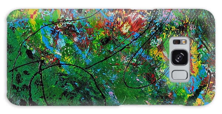 Abstract Galaxy Case featuring the painting Spring meadow #1 by Chani Demuijlder