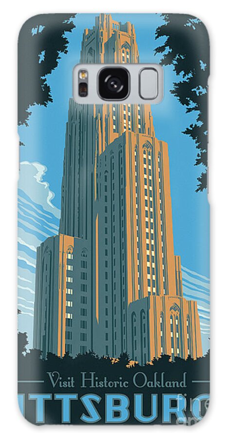 Pittsburgh Galaxy Case featuring the digital art Pittsburgh Poster - Vintage Style by Jim Zahniser