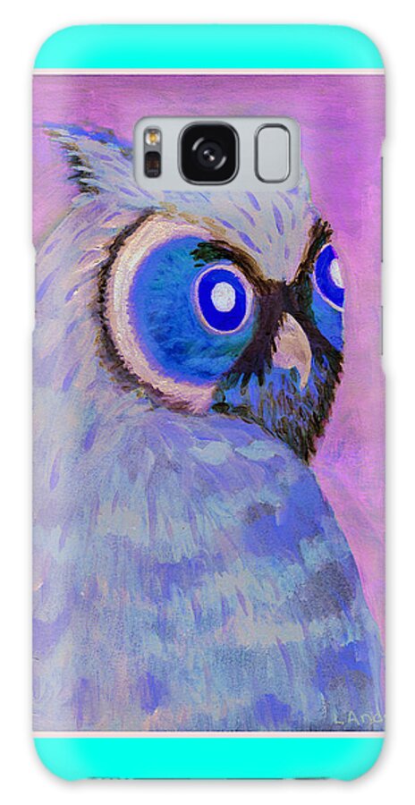 Owl Galaxy Case featuring the painting 2009 Owl Negative by Lilibeth Andre
