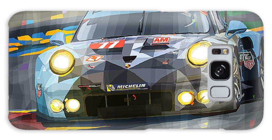 Automotive Galaxy Case featuring the digital art 2015 Le Mans GTE-Am Porsche 911 RSR by Yuriy Shevchuk