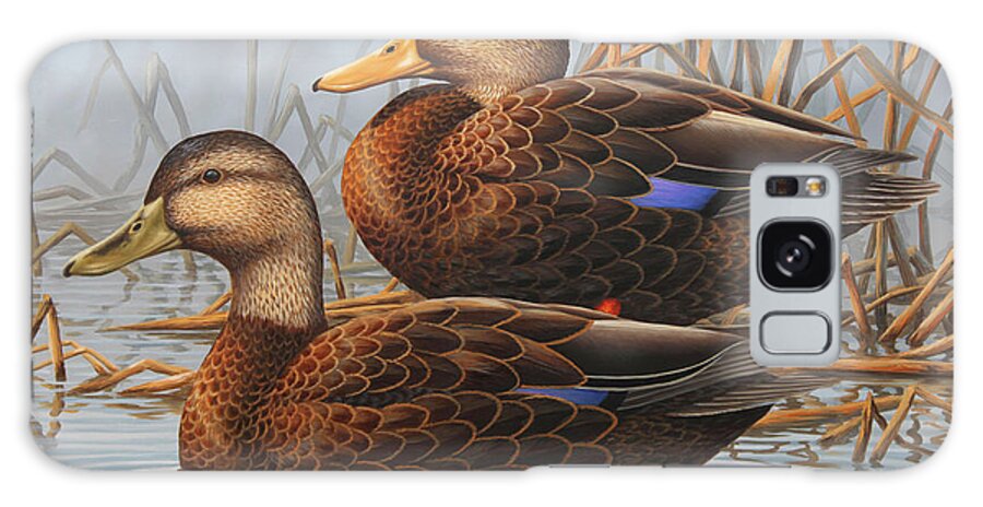 Guy Crittenden Waterfowl Galaxy Case featuring the painting Resting by Guy Crittenden