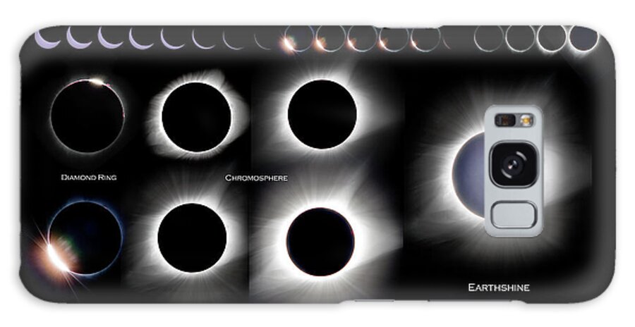 Solar Eclipse Galaxy Case featuring the photograph 2017 Solar Eclipse Collage by Bryan Carter