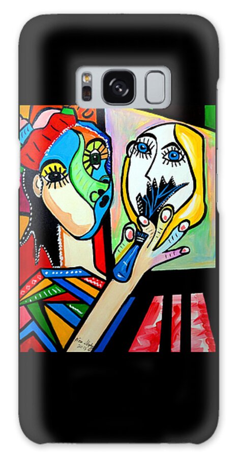 Picasso By Nora Galaxy Case featuring the painting Artist Picasso by Nora Shepley