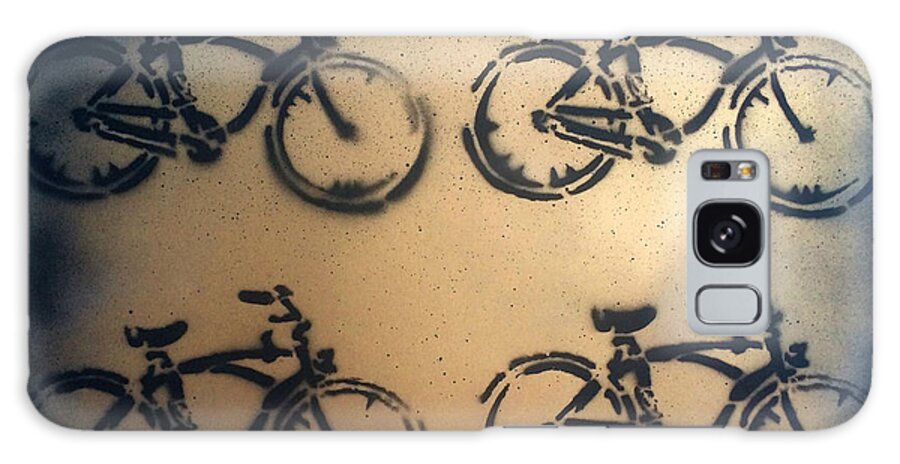 Bicycle Galaxy S8 Case featuring the painting 24k Gold Bicycle Signed Robert R by Robert R Splashy Art Abstract Paintings