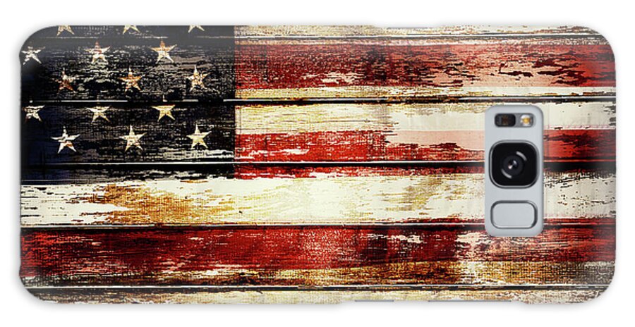 Flag Galaxy Case featuring the photograph American flag 8 by Les Cunliffe