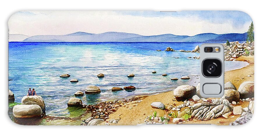Chimney Beach Galaxy Case featuring the painting #265 Chimney Beach #265 by William Lum