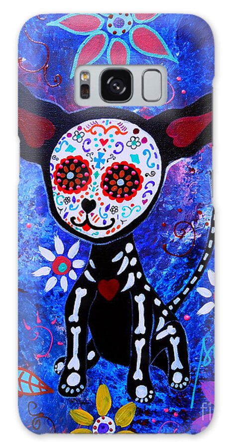 Dog Galaxy S8 Case featuring the painting Chihuahua Day Of The Dead #5 by Pristine Cartera Turkus