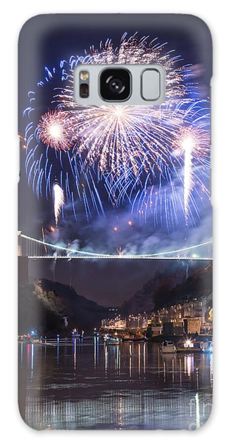 Fireworks Galaxy Case featuring the photograph Clifton Suspension Bridge fireworks #3 by Colin Rayner
