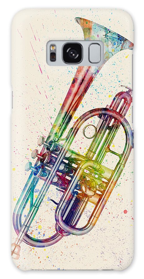 Cornet Galaxy Case featuring the digital art Cornet Abstract Watercolor #3 by Michael Tompsett