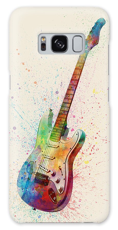 Electric Guitar Galaxy Case featuring the digital art Electric Guitar Abstract Watercolor by Michael Tompsett