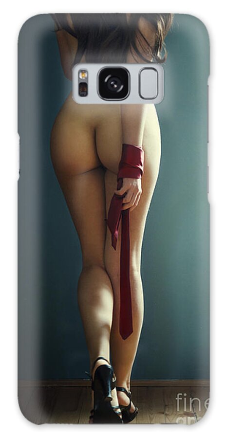 Woman Galaxy Case featuring the photograph Female body on blue background by Jelena Jovanovic