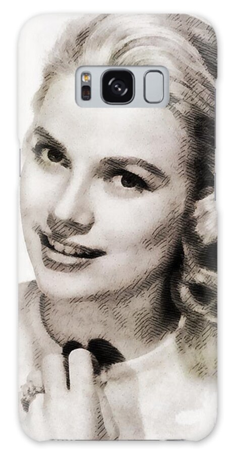 Hollywood Galaxy Case featuring the painting Grace Kelly, Vintage Hollywood Actress #3 by Esoterica Art Agency
