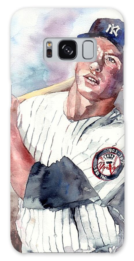 Mick Galaxy Case featuring the painting Mickey Mantle portrait #3 by Suzann Sines