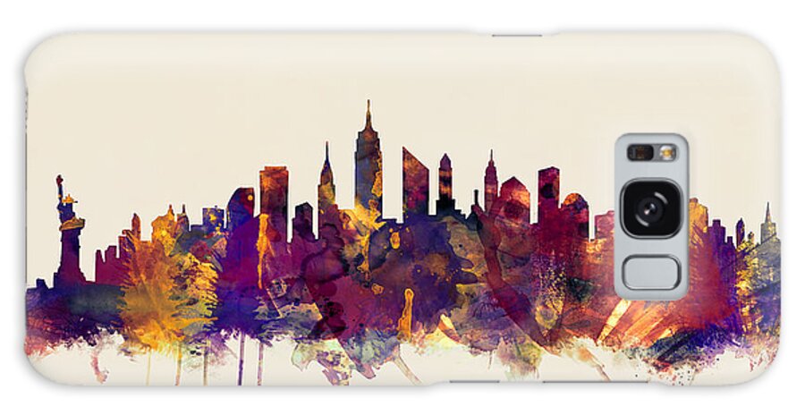 New York Galaxy Case featuring the digital art New York City Skyline by Michael Tompsett