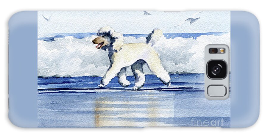 Poodle Galaxy Case featuring the painting Poodle at the Beach #2 by David Rogers