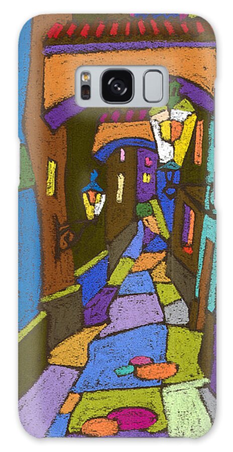 Pastel Galaxy Case featuring the painting Prague Old Street by Yuriy Shevchuk