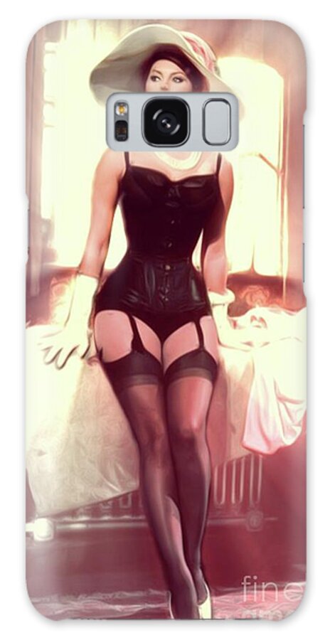 Sophia Galaxy Case featuring the digital art Sophia Loren, Sexy Movie Star #3 by Esoterica Art Agency