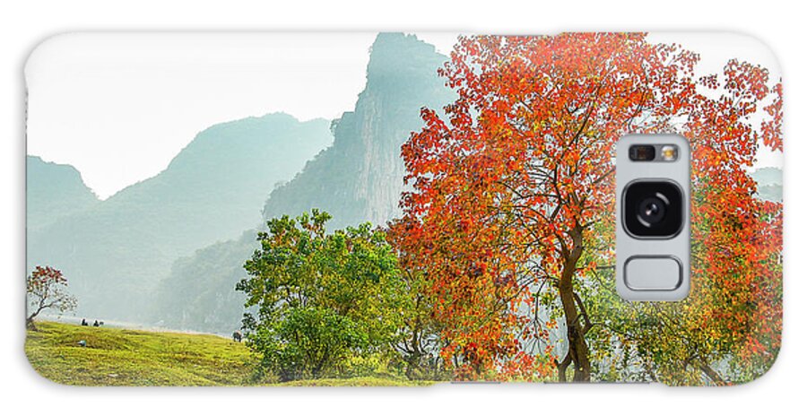 Red Galaxy Case featuring the photograph The colorful autumn scenery #3 by Carl Ning