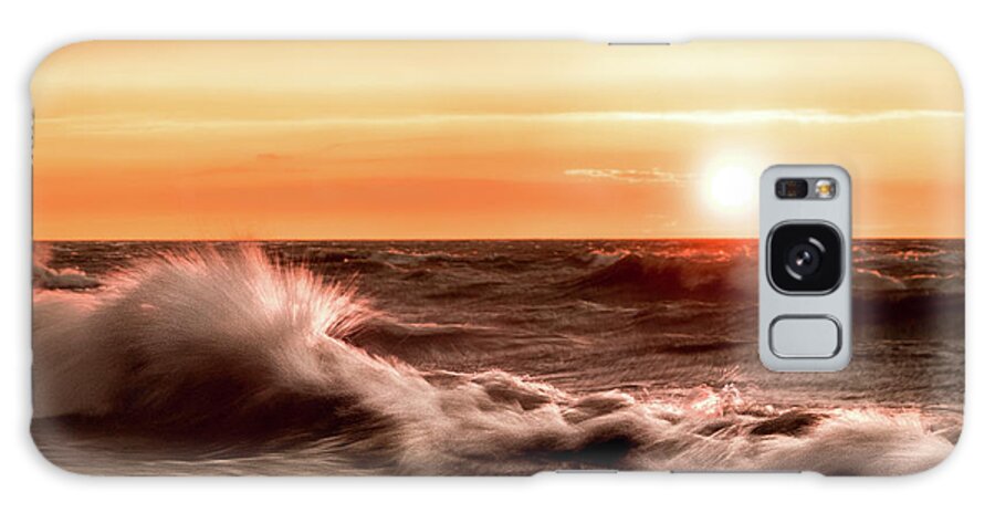 Lake Galaxy Case featuring the photograph Lake Erie Waves #31 by Dave Niedbala