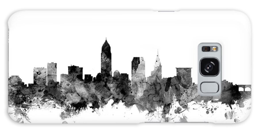 United States Galaxy Case featuring the digital art Cleveland Ohio Skyline by Michael Tompsett
