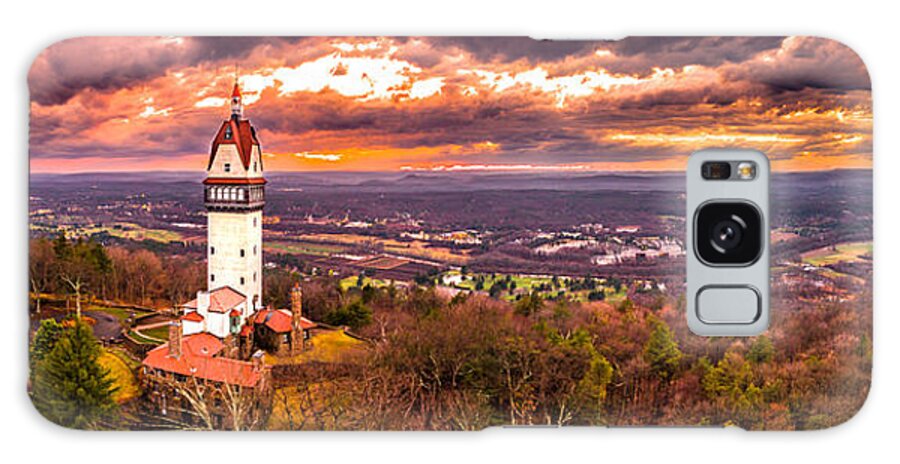 Heublein Galaxy Case featuring the photograph Heublein Tower, Simsbury Connecticut, Cloudy Sunset #4 by Mike Gearin