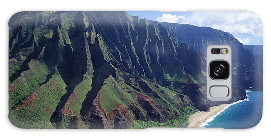Aerial Galaxy Case featuring the photograph Na Pali Coast Aerial #4 by Bob Abraham - Printscapes