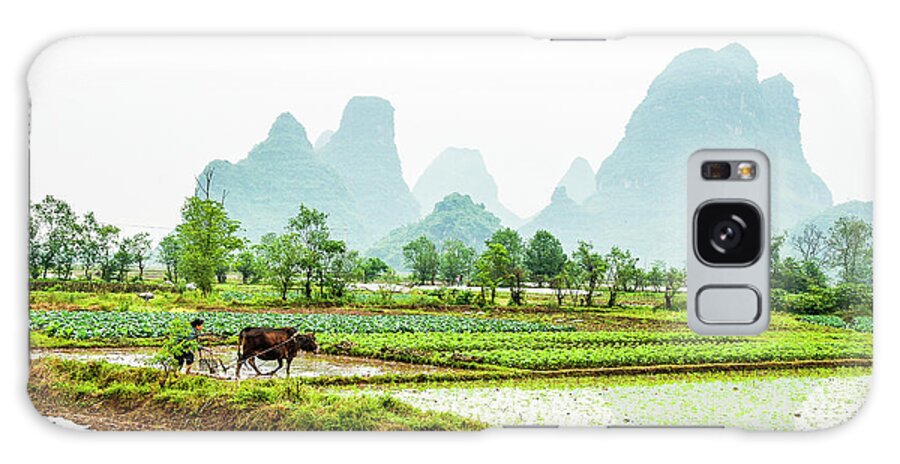 The Beautiful Karst Rural Scenery In Spring Galaxy Case featuring the photograph Karst rural scenery in spring #47 by Carl Ning