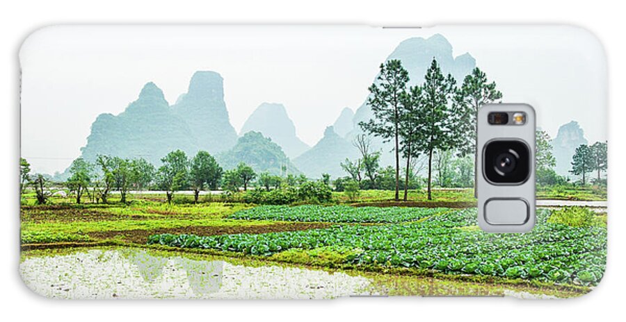 The Beautiful Karst Rural Scenery In Spring Galaxy Case featuring the photograph Karst rural scenery in spring #49 by Carl Ning