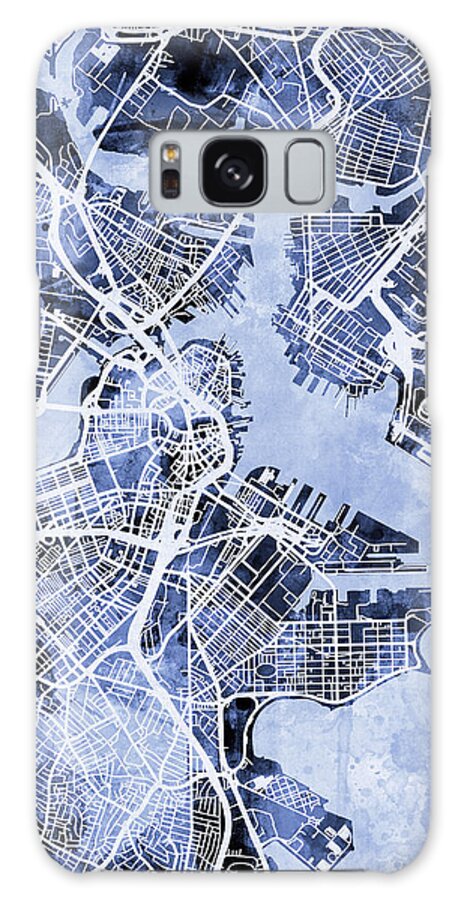 Street Map Galaxy Case featuring the digital art Boston Massachusetts Street Map by Michael Tompsett