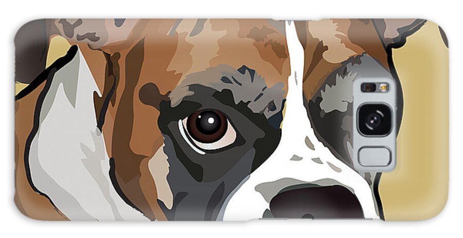 Boxer Dog Galaxy Case featuring the painting Boxer Dog Portrait #5 by Robyn Saunders