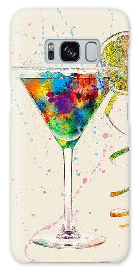 Cocktail Galaxy Case featuring the digital art Cocktail Drinks Glass Watercolor #5 by Michael Tompsett