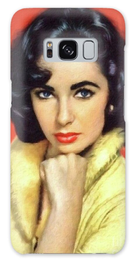 Elizabeth Galaxy Case featuring the painting Elizabeth Taylor, Vintage Actress #6 by Esoterica Art Agency