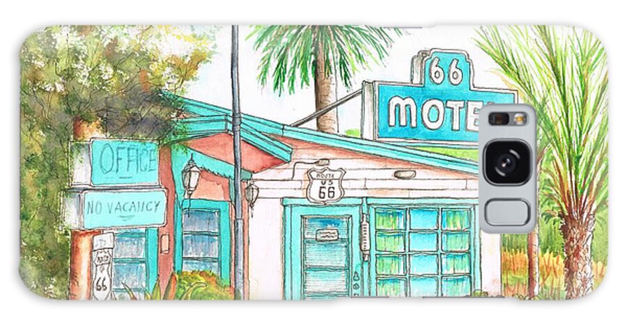 66 Motel Galaxy S8 Case featuring the painting 66 Motel in Needles, California by Carlos G Groppa