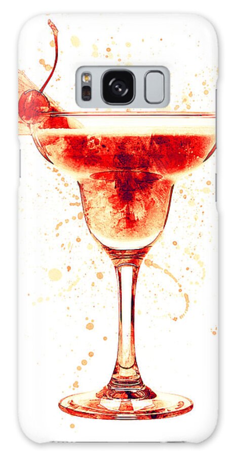Cocktail Galaxy Case featuring the digital art Cocktail Drinks Glass Watercolor #8 by Michael Tompsett
