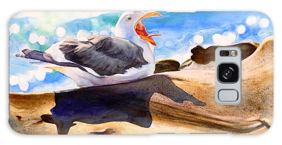 Bird Galaxy Case featuring the painting #87 Yawning Seagull #87 by William Lum