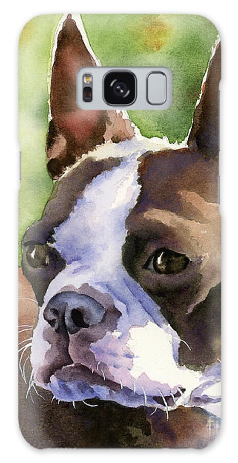 Boston Terrier Galaxy Case featuring the painting Boston Terrier #11 by David Rogers