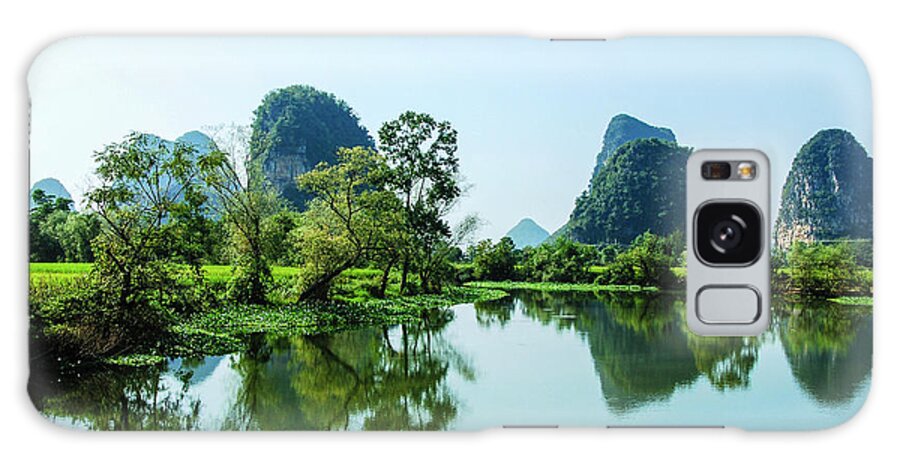 River Galaxy Case featuring the photograph Karst rural scenery #9 by Carl Ning