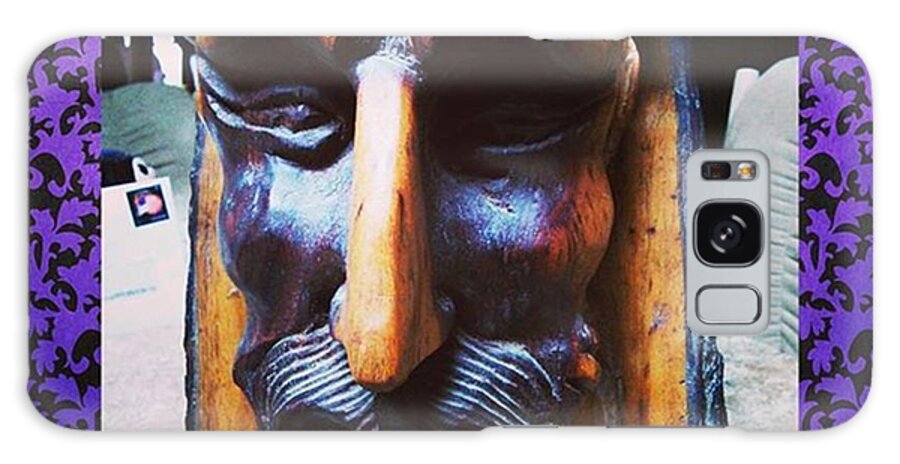 Devil Galaxy Case featuring the photograph A 47 Year Old Wood Carving Of The Devil by XPUNKWOLFMANX Jeff Padget