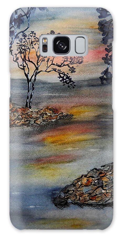 Watercolor Galaxy Case featuring the painting A Blissful Evening by Carol Crisafi