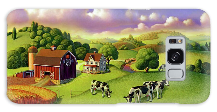 Farm Scene Galaxy Case featuring the painting A Day on the Farm by Robin Moline