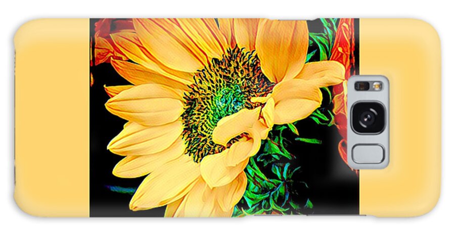 A Face To The Sun Galaxy Case featuring the photograph A Face to the Sun - Sunflower Up Close by Miriam Danar