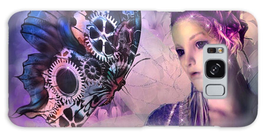 Digital Art Galaxy Case featuring the digital art A Fairy Butterfly Kiss by Artful Oasis