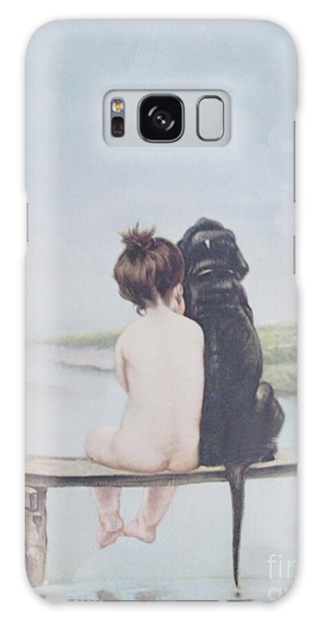 Girl Galaxy Case featuring the painting Bathing Beauties by Bruno Piglhein by Priscilla Wolfe