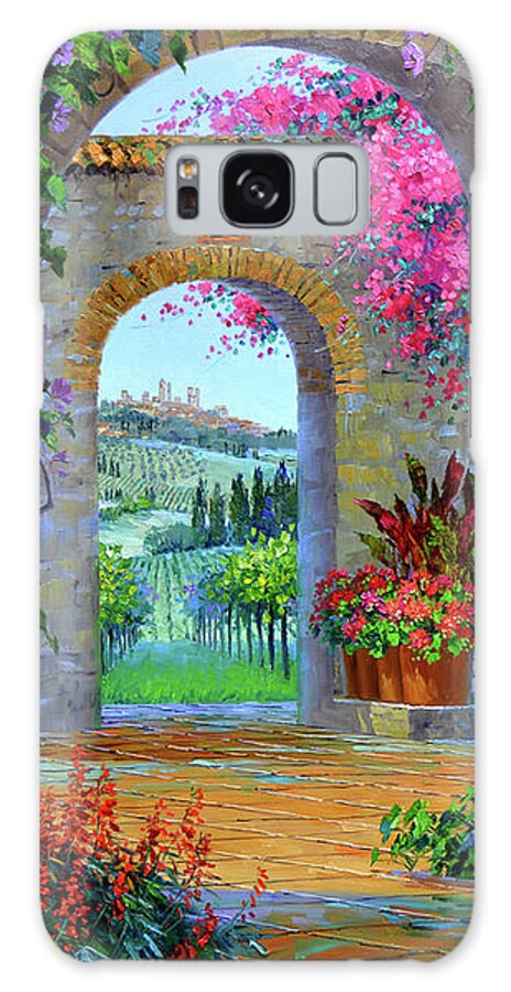 San Gimignano Galaxy Case featuring the painting A Glimpse of Tuscany by Mikki Senkarik