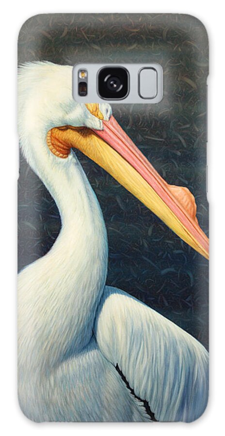Pelican Galaxy Case featuring the painting A Great White American Pelican by James W Johnson