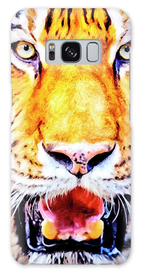 Tiger Art Galaxy Case featuring the painting A look into the tiger's eyes Large Canvas Art, Canvas Print, Large Art, Large Wall Decor, Home Decor by David Millenheft