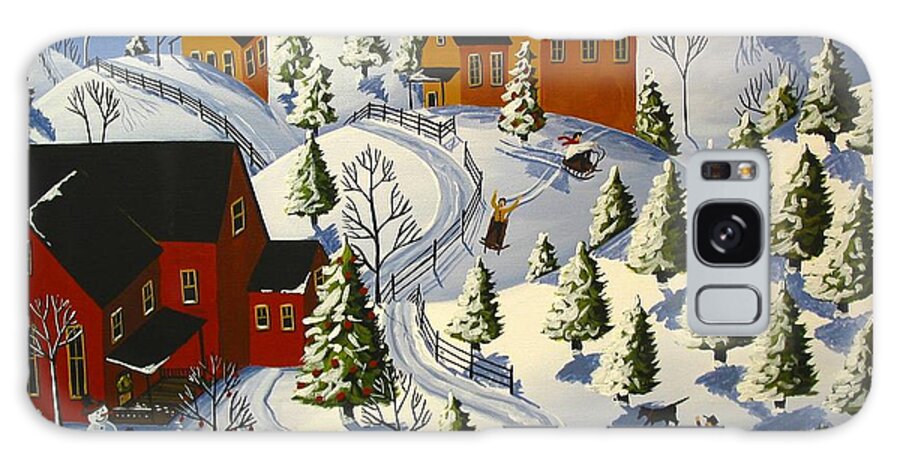 Landscape Galaxy Case featuring the painting A Magical Winter's Day by Debbie Criswell