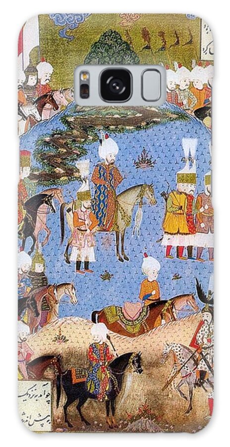 A Miniature Painting Shows Ottoman Victory Over Safavid Ruler And Capturing Of Nakhjevan Sultan Suleyman Forces Galaxy Case featuring the painting A miniature painting shows Ottoman Victory by MotionAge Designs