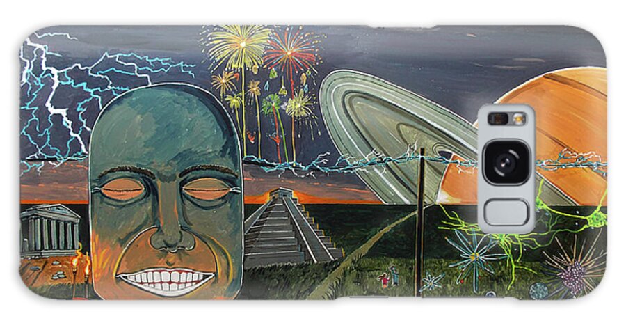 Surrealism Galaxy Case featuring the painting A notion of happiness by Lazaro Hurtado