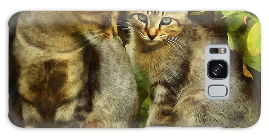 Cat Galaxy S8 Case featuring the digital art A Pair of Feral Cats by JGracey Stinson